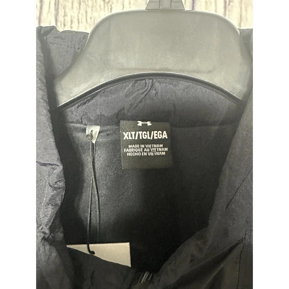 Under Armour Curry Woven Jacket 1/2 Zip Black Mens XLT Tall Hooded Loose FIT NWT